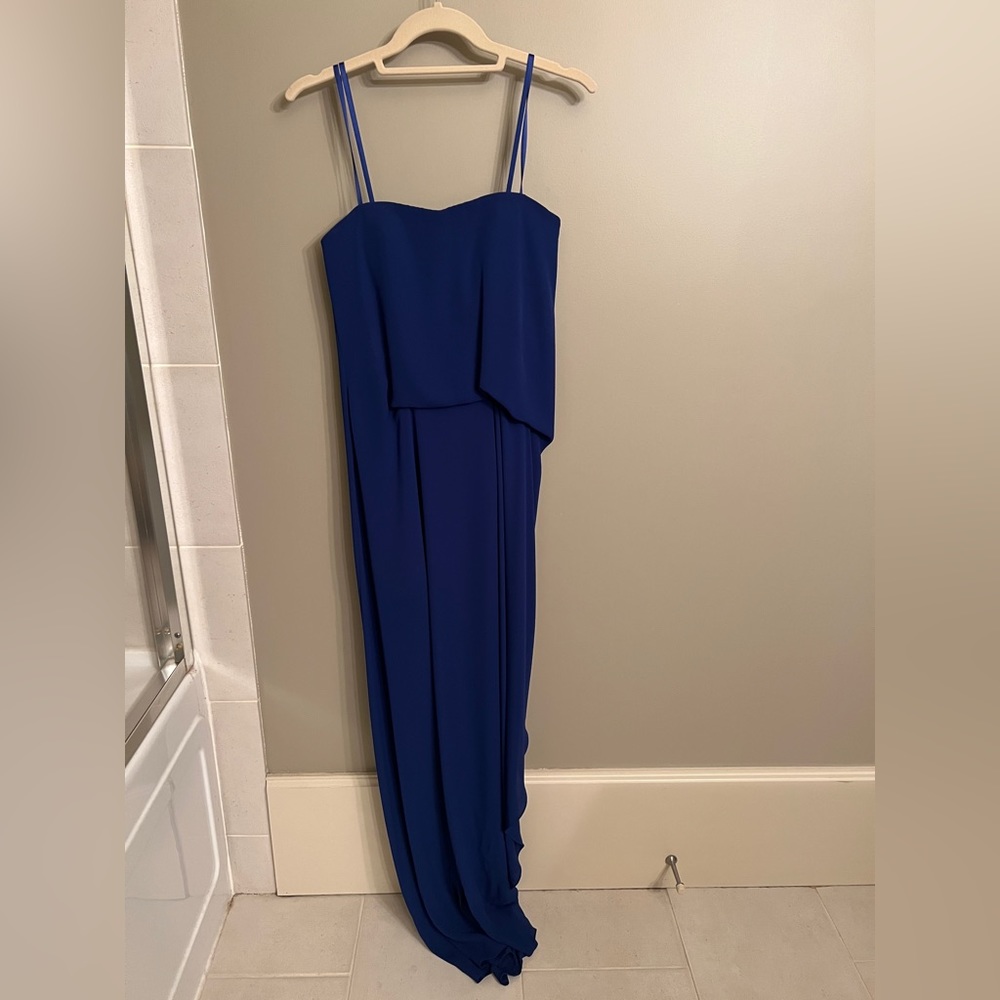 100% silk royal blue gown/grad dress size 2